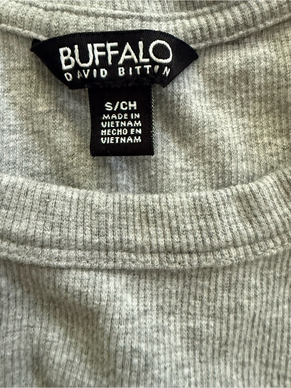 Buffalo David Bitton Heather Gray Ribbed Crewneck Shirt